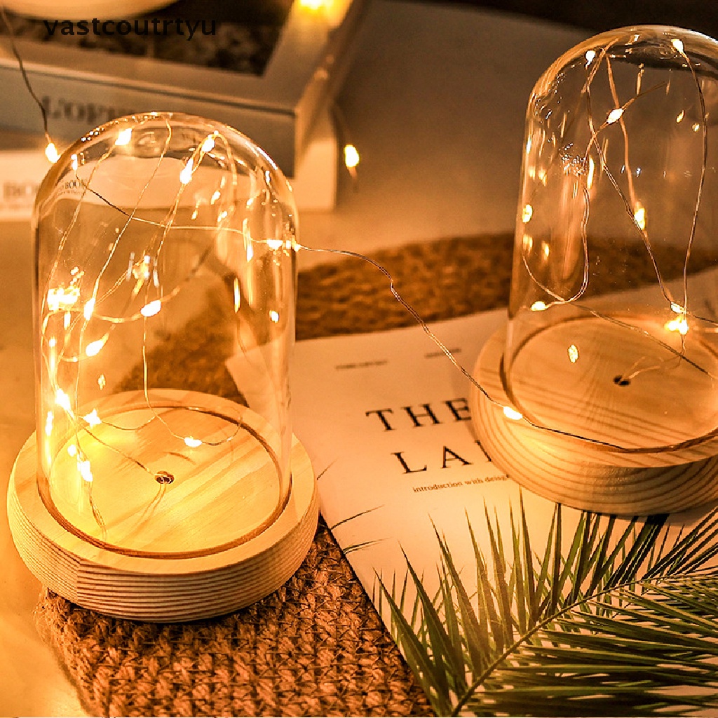 Đế Vòm Thủy Tinh Có Đèn LED Và Vỏ Bọc Lọ Hoa Trang Trí Phòng Ngủ DIY