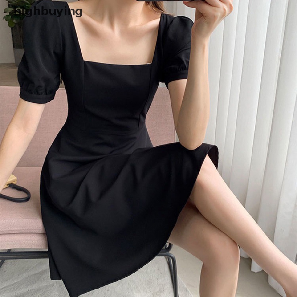 Đầm Dài Tay Cổ Vuông Thiết Kế Mỏng Xinh Xắn Thời Trang Theo Phong Cách Pháp Cho Nữ