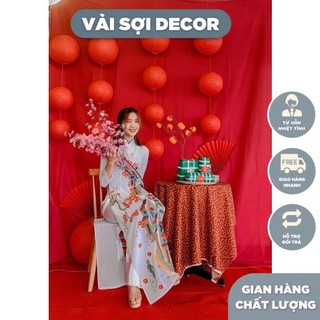 VẢI PHÔNG NỀN màu đỏ , vàng  trang trí noel, decor phông nền tết, trung thu (5M X1,6M)