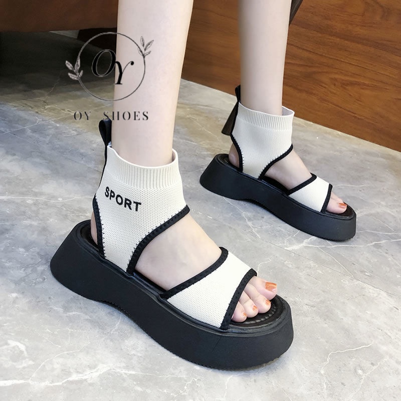 Xăng đan Cao Gót Đế Dày Hở Ngón Màu Đen Thời Trang Mùa Hè Dành Cho sandals Nữ
