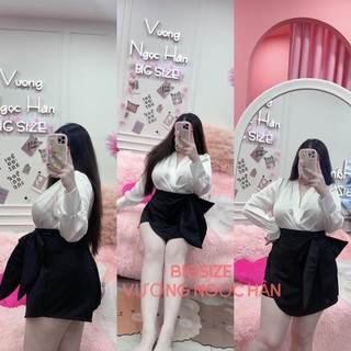 60-90kg set áo lụa chân váy nơ tapfa bigsize vương ngọc hân