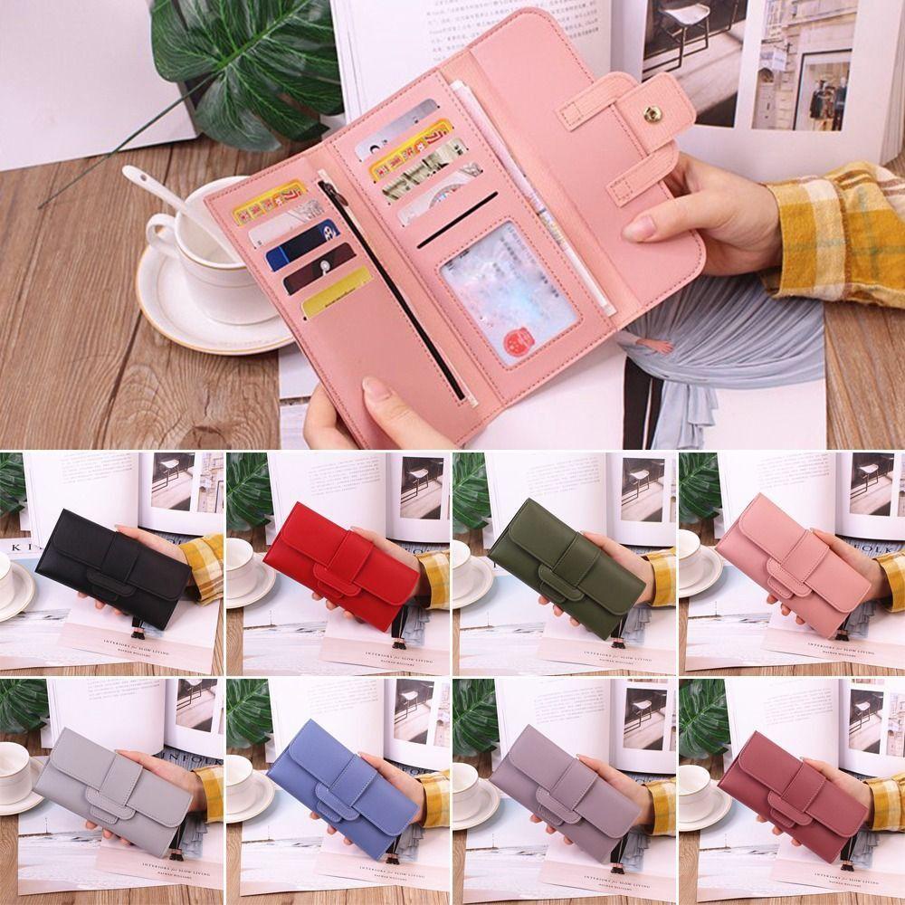 Ví Da PU Mỏng Dáng Dài Dạng Gập Dùng Đựng Tiền / Thẻ