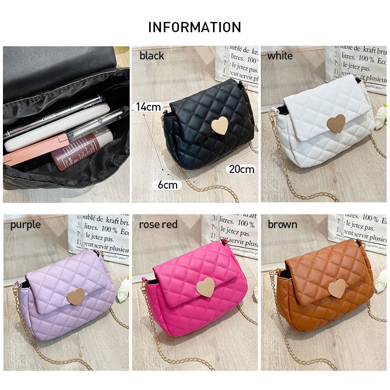 AlphaZ Túi Đeo Chéo Vai Thêu Hình Trái Tim Thời Trang Dễ Phối Đồ Cho Nữ