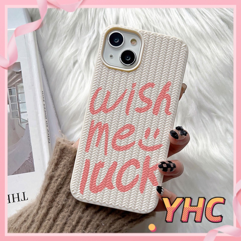 Ốp lưng iphone Bảng chữ cái màu hồng thiếu nữ wish me luck dệt kimi Cho iPhone 6 / 6S / 6splus / se / 7 / 7plus / 8 / 8plus / X / xs / xsmax / 11 / 12 / 13 / 14 / plus / pro-605