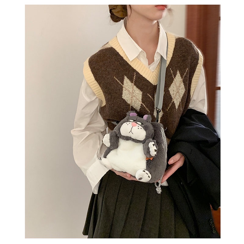 Túi đeo chéo TENDER AFTERNOONS dây rút họa tiết hoạt hình dễ thương