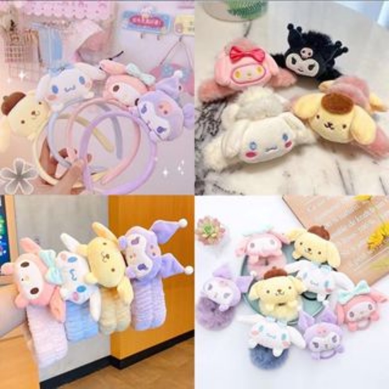 SANRIO Băng Đô Cài Tóc Rửa Mặt / Rửa Mặt Họa Tiết Hoạt Hình Melody Cún Melody Dễ Thương Cho Bé Gái