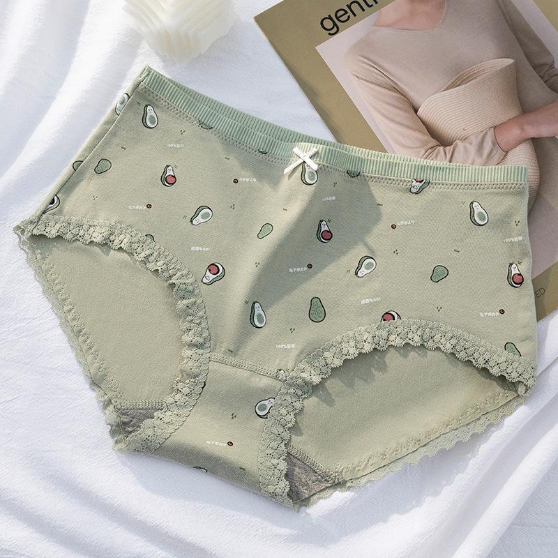 Set 4 Quần Lót Nữ Sinh Đáng Yêu Cotton Viền Ren Màu Bơ Than Hoạt Tính Kháng Khuẩn