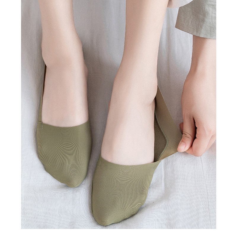 Set 3 Đôi Vớ Thuyền Bằng Silicone Chống Trượt Thời Trang Mùa Hè Dành Cho Nữ