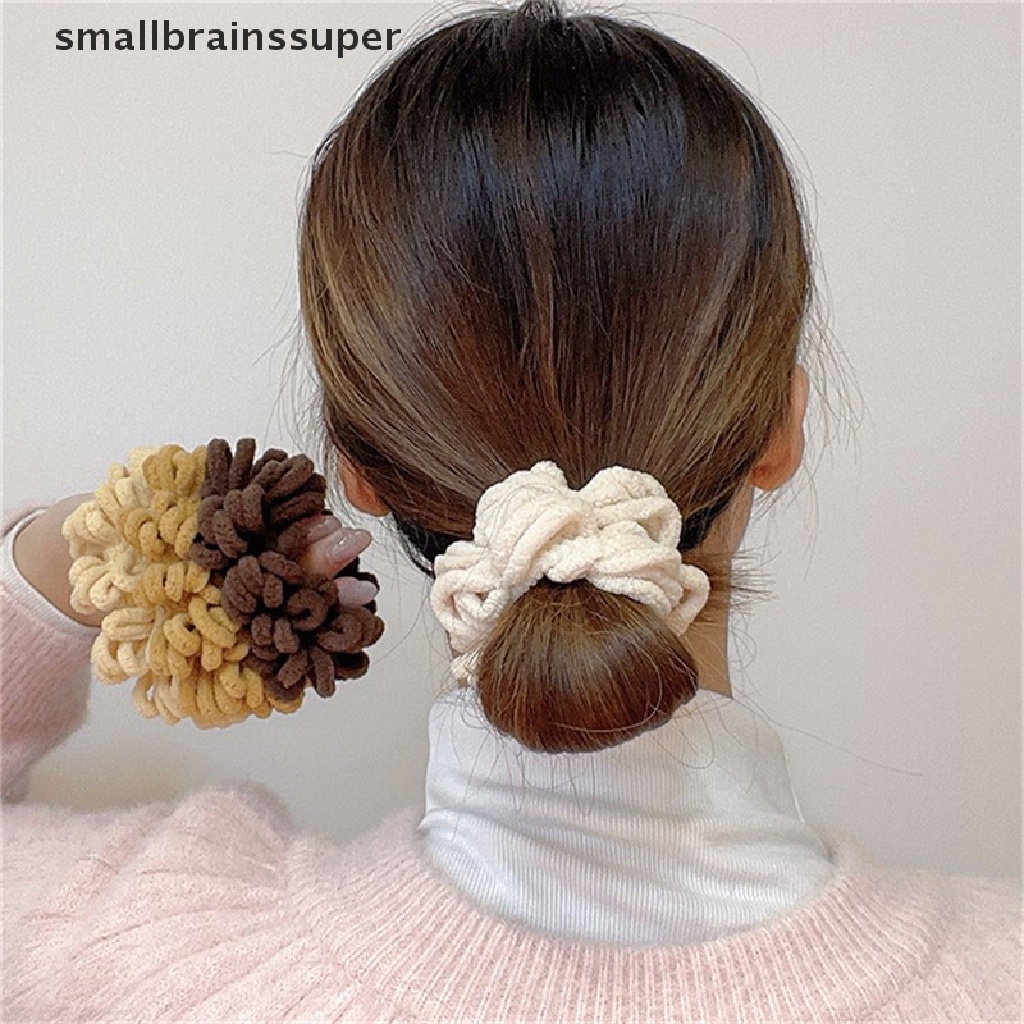 Dây Buộc Tóc Cao Su Co Giãn Bọc Vải Lông Mềm Mại Màu Trơn Thời Trang Cho Nữ SBS