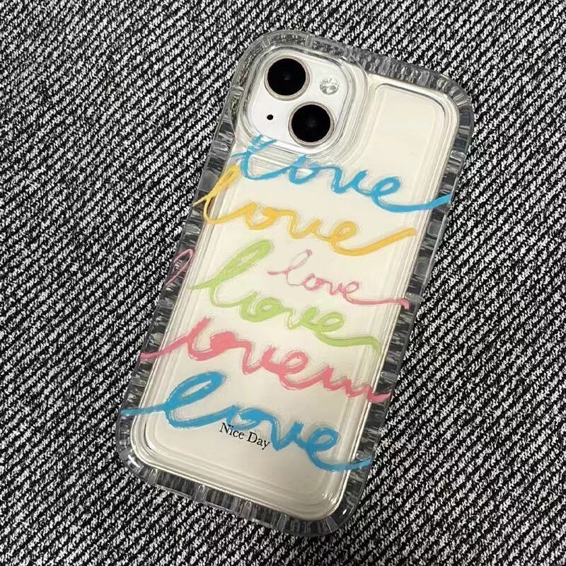 Ốp Điện Thoại TPU Mềm Trong Suốt Dày Dặn Chống Sốc Họa Tiết Trái Tim Cho IPhone 14 13 12 11 Pro XS Max XR X 8 7 6 6S Plus