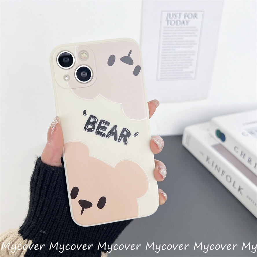 Ốp Điện Thoại Chống Sốc In Hình Gấu Hoạt Hình Cho iPhone 14 13 12 11 Pro Max Xs XR X 8 7 6 Plus SE 2020