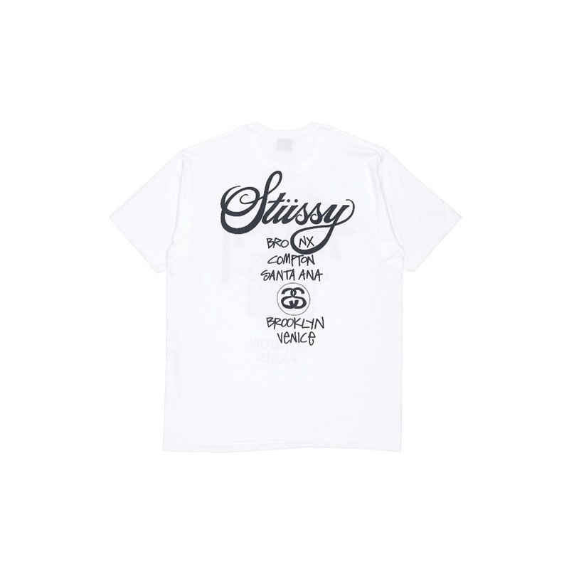 Áo Thun Tay Ngắn In Chữ STUSSYSS23 Tour Tee World Tour Monogram Thoải Mái Thoáng Khí Cho Nam Và Nữ