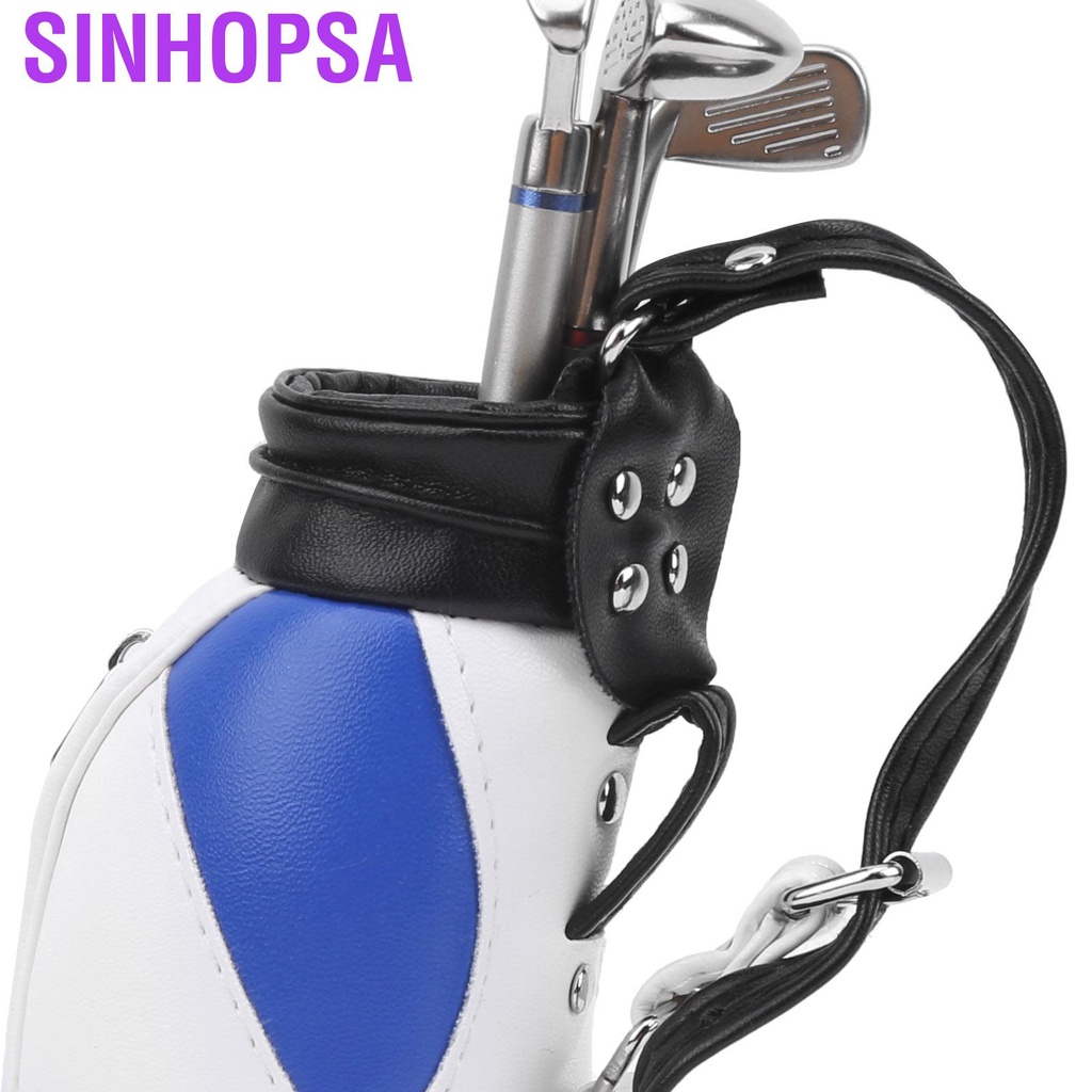 Sinhopsa Mini  Bag Pen Holder and 3x Pens with Business Card Box Base Gift Blue White