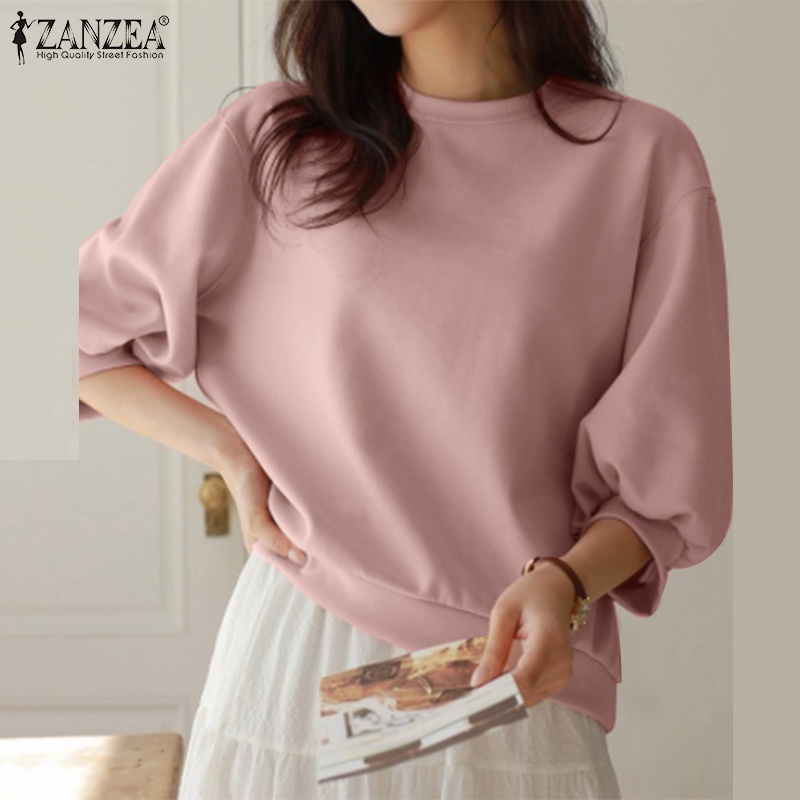 Áo hoodies nữ ZANZEA tay 3/ 4 thời trang Hàn Quốc