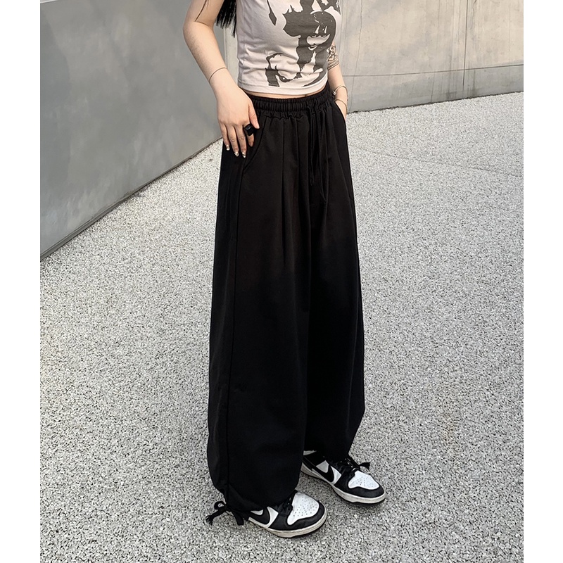 Nrvp [Hàng Có Sẵn] Quần Thể Thao Dài Oversize Phong Cách Đường Phố Hàn Quốc Thời Trang Nữ