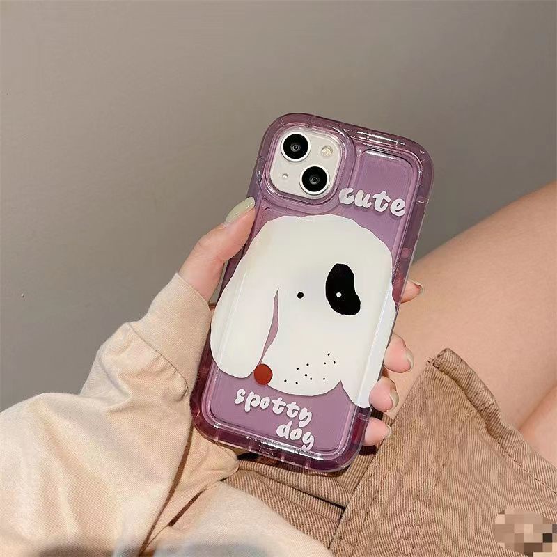 ✅Ốp Điện Thoại Túi Khí Mềm Hình Chú Cún Màu Tím Đậm Kiểu Mới UAU3 Cho iPhone14 13promax 11 12