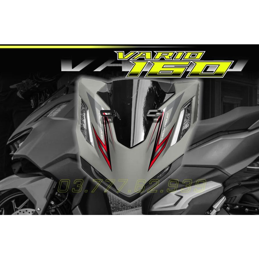 Tem rời Vario 160 xám xi măng - mẫu đỏ đen siêu hot 2023