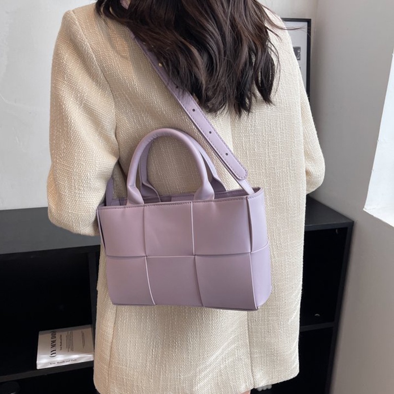 Túi Đeo Chéo Màu Trơn Họa Tiết Kẻ Ô Đơn Giản Thời Trang Pháp Cao Cấp Cho Nữ
