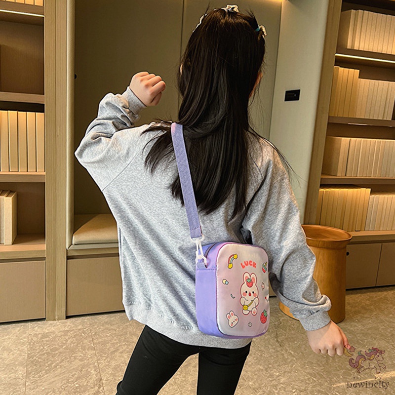 Túi Đeo Chéo Vải Canvas In Họa Tiết Gấu Hoạt Hình Trọng Lượng Nhẹ Phong Cách Hàn Quốc Thời Trang Mùa Hè Cho