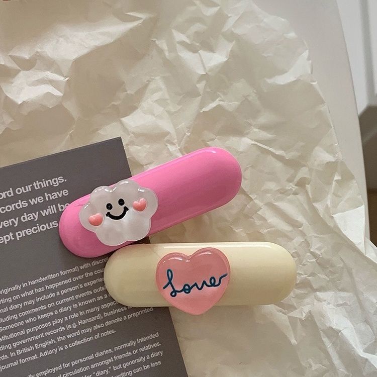 Kẹp Tóc Mái Ngang Trán Màu Hồng Ngọt Ngào Mới Cho Nữ