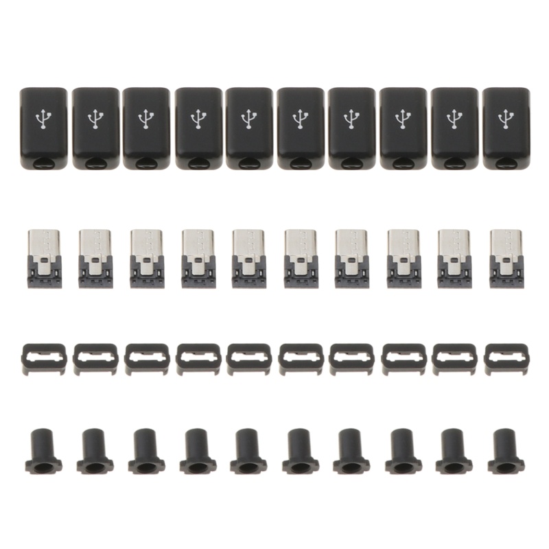 Set 10 Đầu Cắm Micro USB 5 Pin Cho w / Vỏ Nhựa 4 i