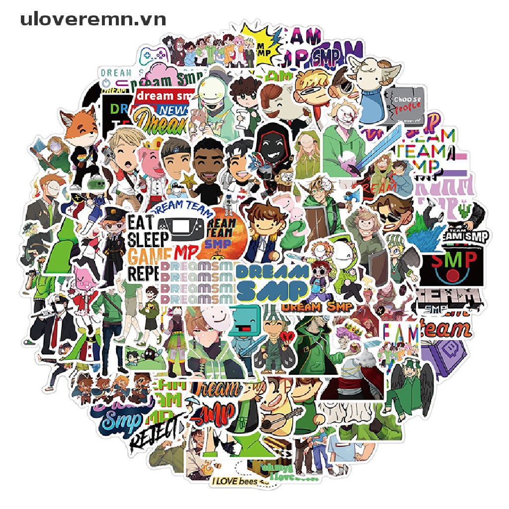 Set 100 Sticker Chữ Dream Smp Dán Trang Trí Ván Trượt Laptop Xe Máy