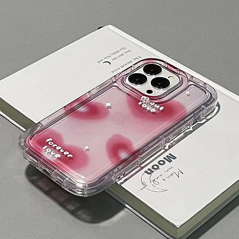 ✅Ốp Điện Thoại Đệm Khí Mềm Họa Tiết Trái Tim Ánh Sáng Tạo Kiểu Mới Cho iPhone 14promax 13 12promax 11 78