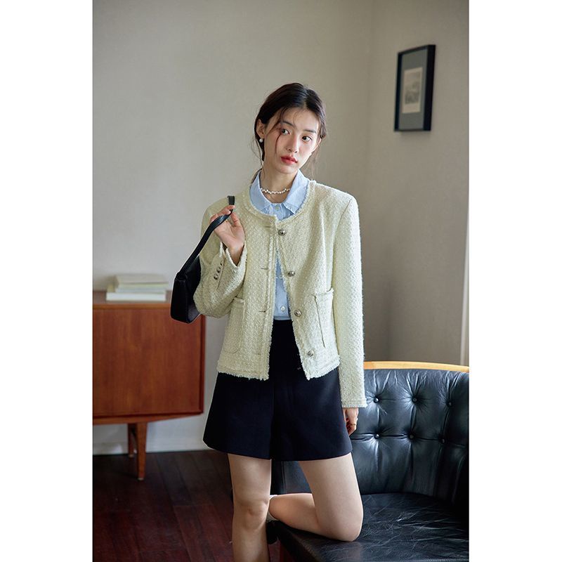 Pháp Retro Xù Cổ Búp Bê Áo Sơ Mi Xanh Nữ Mùa Xuân Dài Tay Thiết Kế Hàng Đầu Niche Áo Sơ Mi