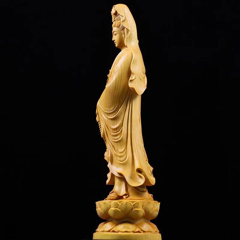 Mô Hình Tượng Phật Bằng Gỗ Rosary Guanyin Bodhisattva Guanyin Dùng Trang Trí Văn Phòng / Xe Hơi