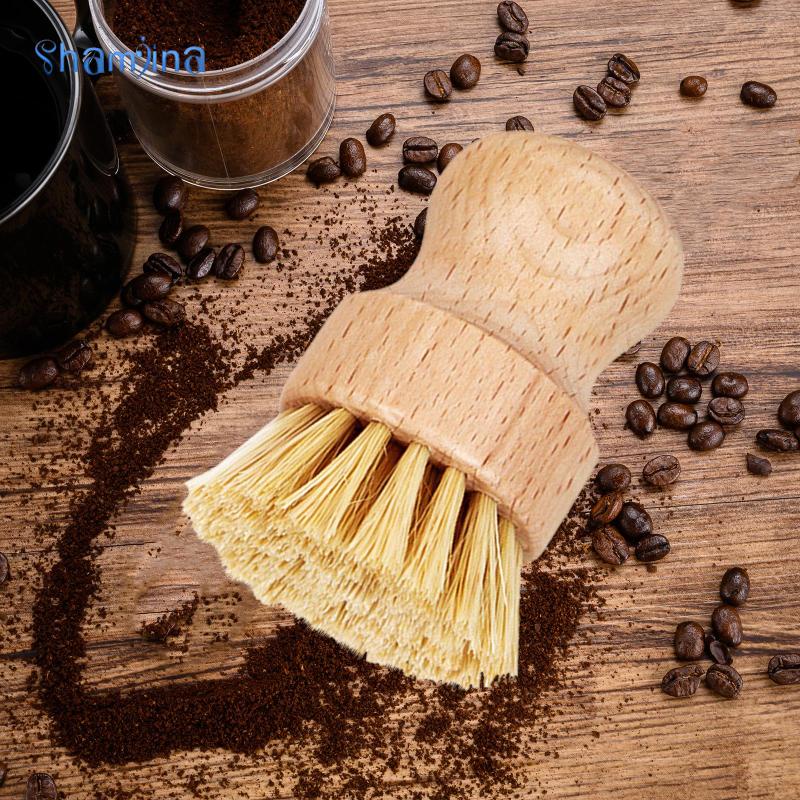 Shamjina Cọ vệ sinh tay cầm gỗ chất lượng cao làm sạch cà phê barista