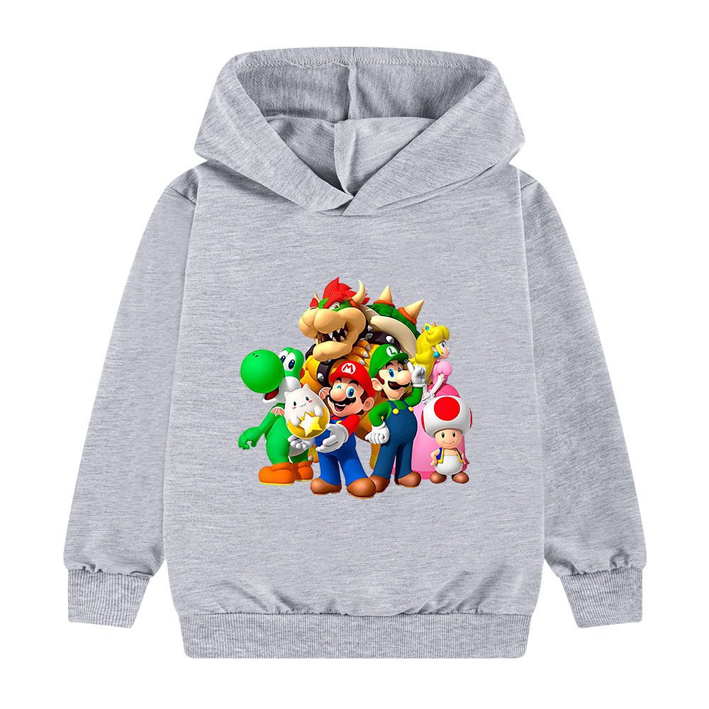 Áo Hoodie Tay Dài In Hình Super Mario Bros Mẫu Mới 2022 Thời Trang Xuân Thu Cho Bé