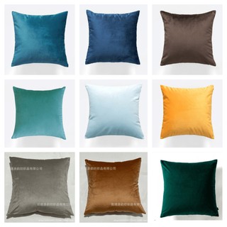  Vỏ Gối Nhung Trơn Hình Vuông Cỡ Lớn 60x60 50x50 45x45cm Trang Trí Nhà Cửa 