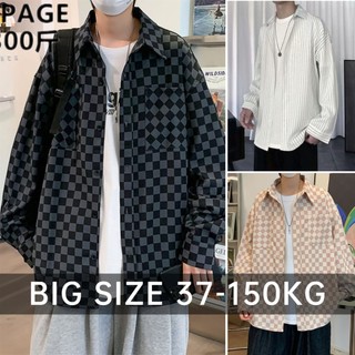 Áo sơ mi nam dài tay kẻ caro mùa thu size lớn