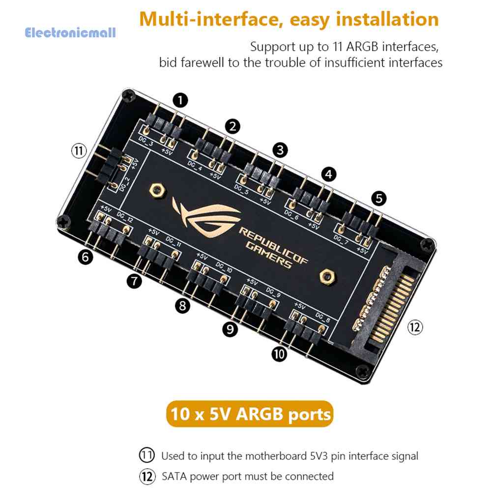 Hub Chia Cổng Quạt RGB 01.vn Chuyên Dụng Cho Máy Tính / Máy Tính Để Bàn