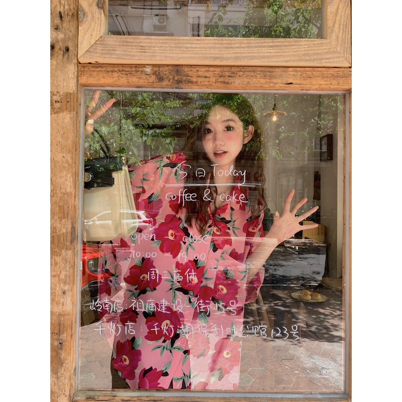 Áo Sơ Mi Đi Biển Tay Ngắn Dáng Rộng In Hoa Kiểu vintage Hồng Kông Thời Trang Mùa Hè Cho Nữ