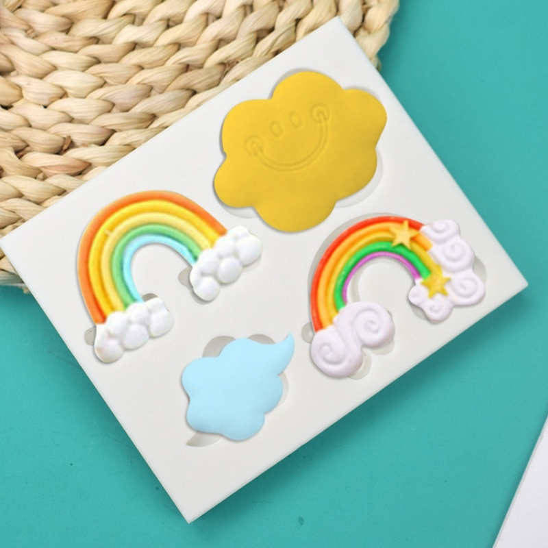 Khuôn Silicone Linh Hoạt Tạo Hình Đám Mây / Cầu Vồng Làm Kẹo Đất Sét Resi