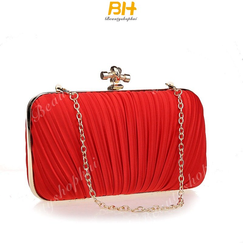 Túi Xách Màu Trơn Phối Dây Xích Thời Trang Nữ