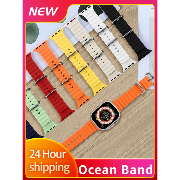 Dây Đeo Thể Thao Bằng Silicon Kích Thước 49mm 44mm 40mm 45mm 41mm 42mm 38mm Cho iWatch SE series 8 7 6 5 4 Ultra