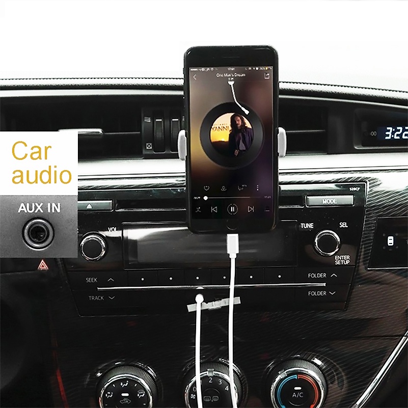 Guugei Cáp Chuyển Đổi Âm Thanh 8 Pin Sang 3.5mm Aux Chuyên Dụng Cho I-Phone 14/13/12/11