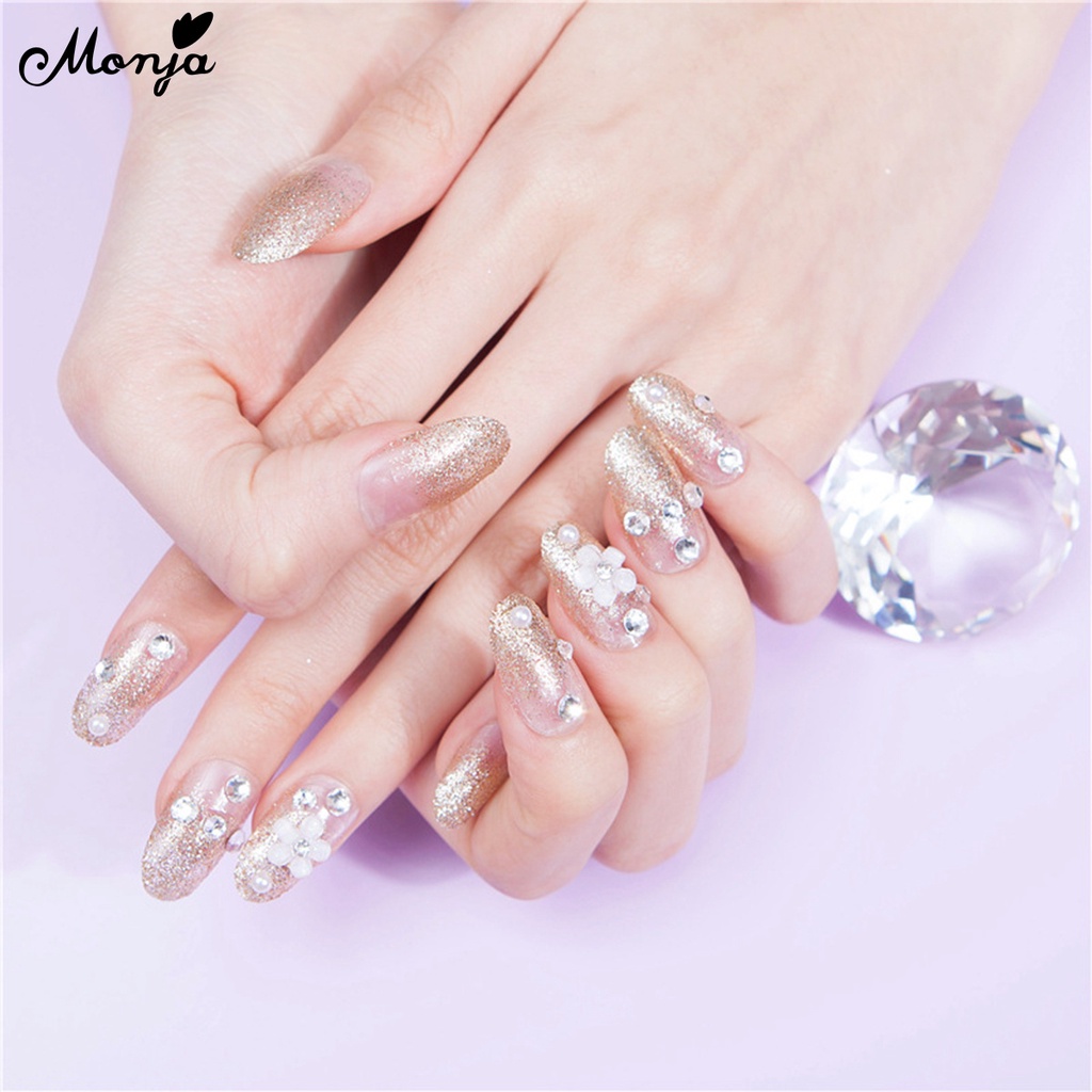 Keo dán đá trang trí móng tay nghệ thuật MONJA siêu dính nhanh khô trong suốt 3D 15/ 20ml