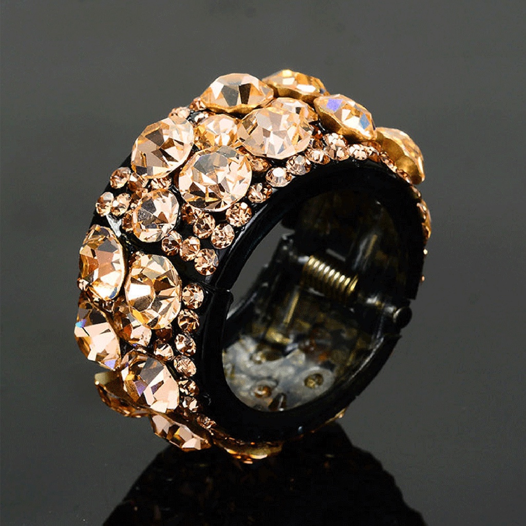 Kẹp Tóc Đuôi Ngựa Đính Đá Nhiều Màu Sắc Chống Trượt Thời Trang