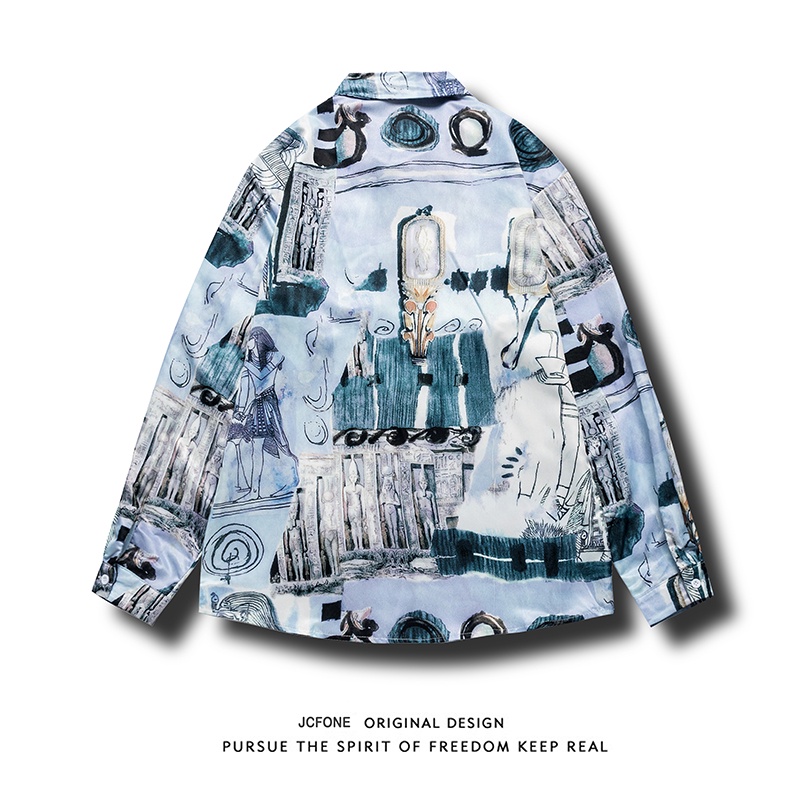 Áo Sơ Mi Tay Dài Mỏng In Họa Tiết Graffiti Thời Trang Cho Nam Và Nữ