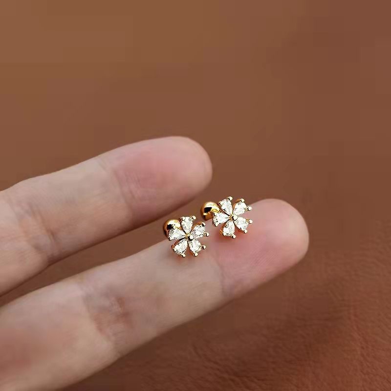 Khuyên Tai Bạc Sterling 2023 Hình Bông Hoa Xoắn Ốc Thiết Kế Thời Thượng Cho Nữ