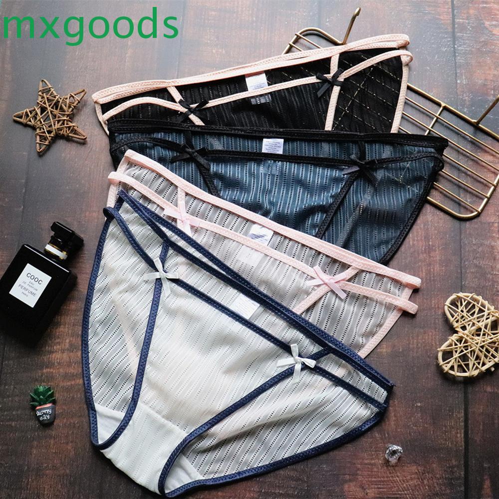 Quần Lót Cotton Phối Ren Lưới Mỏng Xuyên Thấu Thoáng Khí Nhiều Màu Sắc Cho Nữ