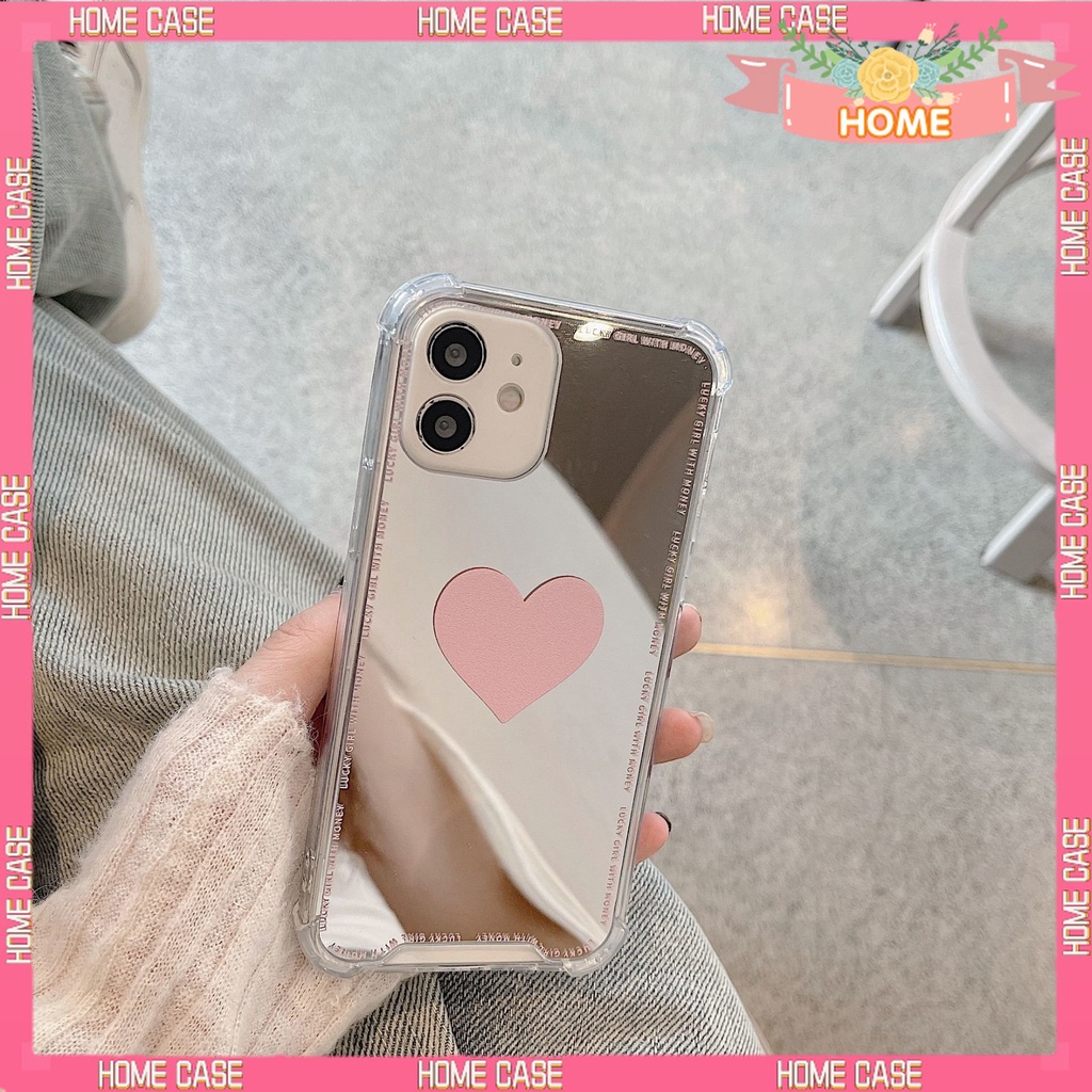 Ốp Điện Thoại Mặt Gương Màu Hồng Cho iphone6 / 6splus / 7 / 7plus / 8 / 8plus / x / xs / 11 / 12 / 13 / 14 / pro / max / plus / promax-HM