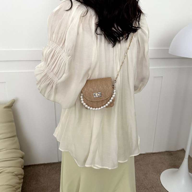 Túi Đeo Chéo Mini Đính Ngọc Trai Nhân Tạo Thời Trang Dành Cho Nữ