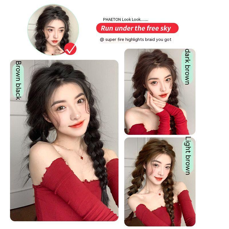 Tóc Giả Thắt Bím Đuôi Ngựa Dài Dễ Thương Cho Nữ