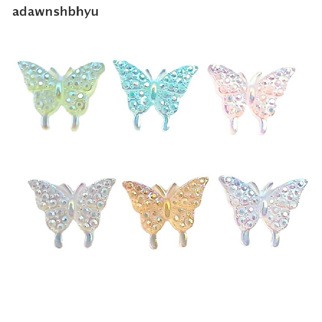 Set 50 Phụ Kiện Trang Trí Móng Tay Hình Bướm 3D Nhiều Màu Sắc