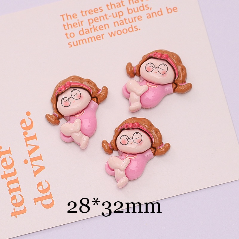 Charm trang trí hình cô gái mũm mĩm dễ thương | charm deco điện thoại kẹp tóc DIY