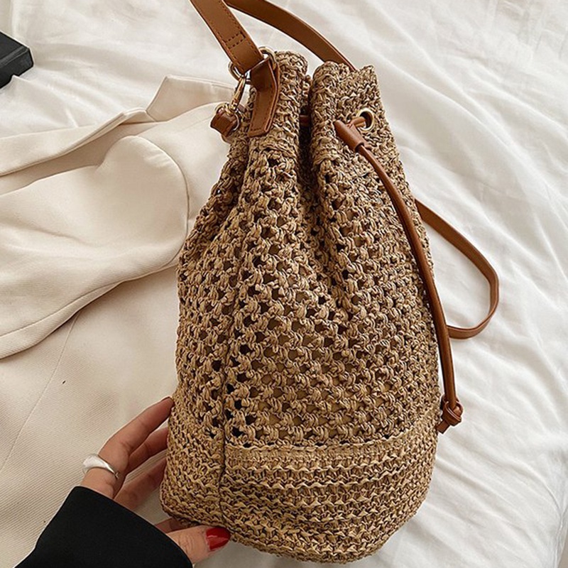 Túi Đeo Chéo Vai Dây Rút Bằng Vải Dệt Thời Trang Dành Cho Nữ